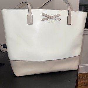 Kate Spade Medium Tote in white & grey